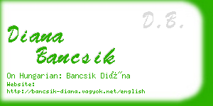 diana bancsik business card